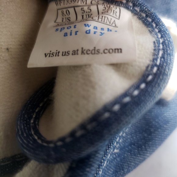 Keds Original Women's Size 8 Lace Up Blue Jean Sneakers Tennis Shoes - Picture 12 of 14